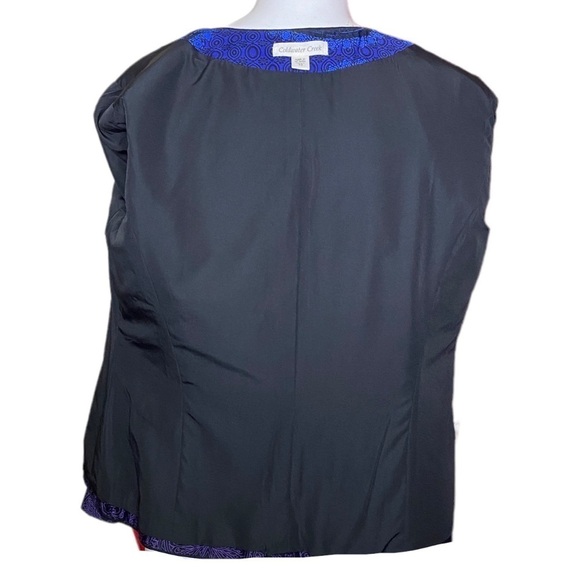 COLDWATER CREEK Blazer Symmetrical Paisley Floral Open Front Cotton Size 10 - Picture 8 of 8